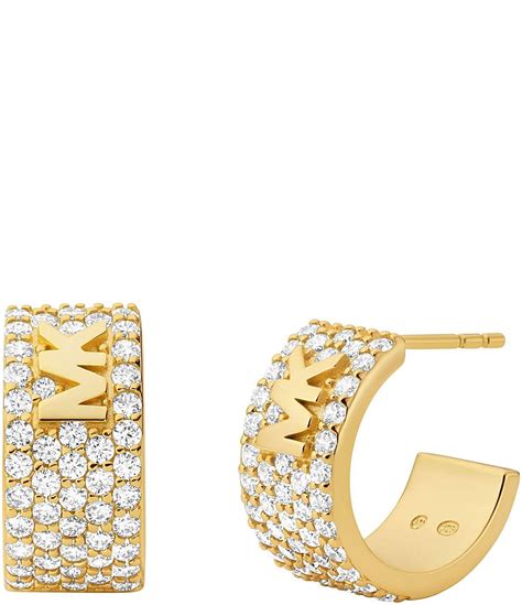 michael kors gold huggie earrings|Michael Kors halo stud earrings.